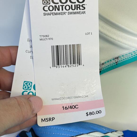 Coco Contours Cameo Halter Bikini Swim Top & Bottoms Multicolor Women's XL NWT - Picture 11 of 12